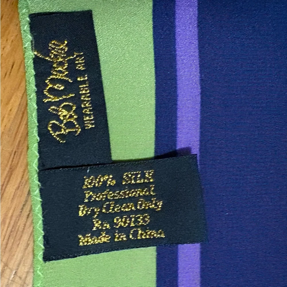 Bob Mackie Navy Seashell Silk Scarf